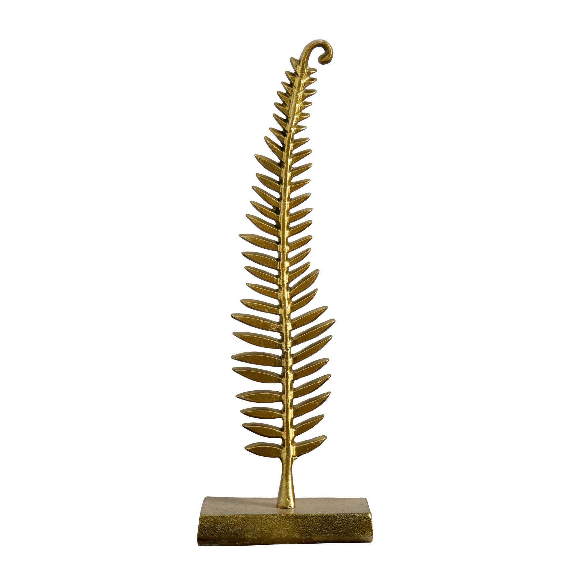 17" Gold Leaf Sculpture Decorative Accent